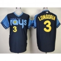 Rays #3 Evan Longoria Dark Blue 1970's Turn Back The Clock Stitched MLB Jersey