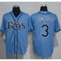 Rays #3 Evan Longoria Light Blue New Cool Base Stitched MLB Jersey