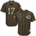 Reds #17 Chris Sabo Green Salute to Service Stitched Youth MLB Jersey