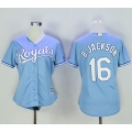 Royals #16 Bo Jackson Light Blue Women's Alternate 1 Stitched MLB Jersey