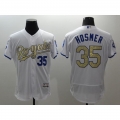 Royals #35 Eric Hosmer White 2015 World Series Champions Gold Program FlexBase Authentic Stitched MLB Jersey