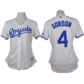 Royals #4 Alex Gordon White Home Women's Stitched MLB Jersey