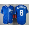 Royals #8 Mike Moustakas Blue Alternate 2 Cool Base Stitched MLB Jersey