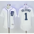 Tigers #1 Jose iglesias White Flexbase Authentic Collection Stitched MLB Jersey