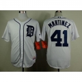Tigers #41 Victor Martinez White Cool Base Stitched MLB Jersey