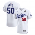 Men's Los Angeles Dodgers Mookie Betts Nike White 2024 World Series Home Elite Player Jersey
