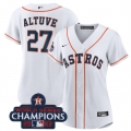 Women's Houston Astros #27 Jose Altuve White 2022 World Series Champions Cool Base Stitched Baseball Jersey(Run Small)