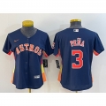 Women's Houston Astros #3 Jeremy Pena Navy With Patch Cool Base Stitched Baseball Jersey(Run Small)