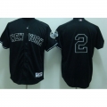 Yankees #2 Derek Jeter Stitched Black Youth MLB Jersey