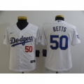 Youth Los Angeles Dodgers #50 Mookie Betts White Gold Championship Cool Base Stitched Jersey