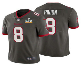 Men's Tampa Bay Buccaneers #8 Bradley Pinion Grey 2021 Super Bowl LV Limited Stitched NFL Jersey