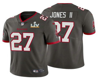 Men's Tampa Bay Buccaneers #27 Ronald Jones II Grey 2021 Super Bowl LV Limited Stitched NFL Jersey