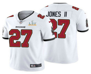 Men's Tampa Bay Buccaneers #27 Ronald Jones II White 2021 Super Bowl LV Limited Stitched NFL Jersey