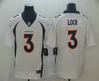 Men's Denver Broncos #3 Drew Lock White 2017 Vapor Untouchable Stitched NFL Nike Limited Jersey