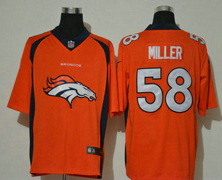 Men's Denver Broncos #58 Von Miller Orange 2020 Big Logo Vapor Untouchable Stitched NFL Nike Fashion Limited Jersey