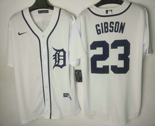 Men's Detroit Tigers #23 Kirk Gibson White Stitched Cool Base Jersey