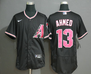 Men's Arizona Diamondback #13 Nick Ahmed Black Stitched Nike MLB Flex Base Jersey