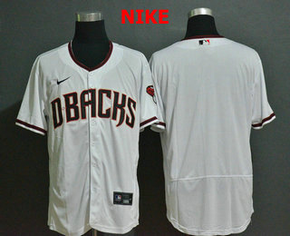 Men's Arizona Diamondback Blank White Stitched Nike MLB Flex Base Jersey