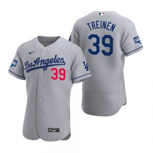 Los Angeles Dodgers #39 Blake Treinen Gray 2020 World Series Champions Road Jersey