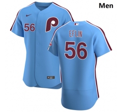 Philadelphia Phillies 56 Zach Eflin Men Nike Light Blue Alternate 2020 Authentic Player MLB Jersey