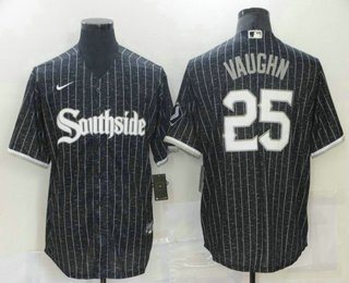 Men's Chicago White Sox #25 Sam Abbott Black 2021 City Connect Stitched MLB Cool Base Nike Jersey