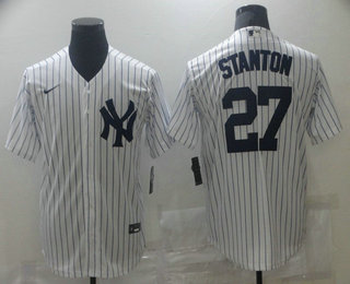 Men's New York Yankees #27 Giancarlo Stanton White Stitched MLB Cool Base Nike Jersey