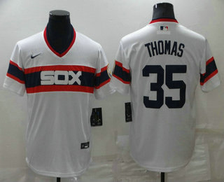 Men's Chicago White Sox #35 Frank Thomas White Pullover Stitched MLB Cool Base Nike Jersey