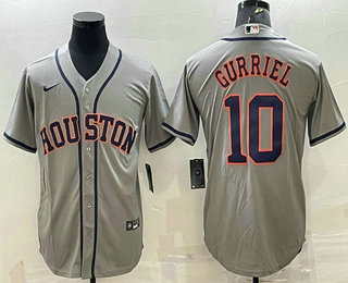 Men's Houston Astros #10 Yuli Gurriel Grey Stitched MLB Cool Base Nike Jersey