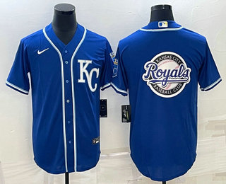 Men's Kansas City Royals Big Logo Light Blue Stitched MLB Cool Base Nike Jersey