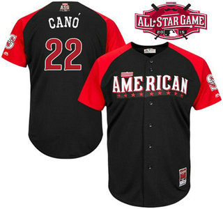 American League Seattle Mariners #22 Robinson Cano Black 2015 All-Star Game Player Jersey