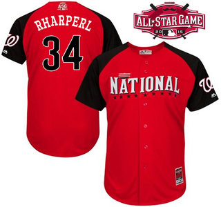 National League Washington Nationals #34 Bryce Harper 2015 MLB All-Star Red Jersey