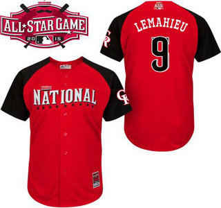 National League Colorado Rockies #9 DJ LeMahieu Red 2015 All-Star Game Player Jersey