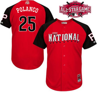 National League Pittsburgh Pirates #25 Gregory Polanco Red 2015 All-Star Game Player Jersey