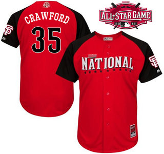 National League San Francisco Giants #35 Brandon Crawford Red 2015 All-Star Game Player Jersey