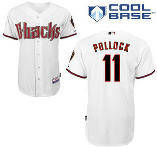 Men's Arizona Diamondbacks #11 A. J. Pollock Home White Cool Base Jersey