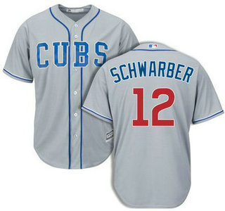 Men's Chicago Cubs #12 Kyle Schwarber Alternate Gray 2014 MLB Cool Base Jersey