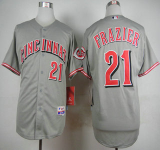 Men's Cincinnati Reds #21 Todd Frazier Grey Jersey