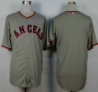 Men's LA Angels of Anaheim Blank Grey 1965 Turn Back The Clock Jersey