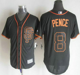 Men's San Francisco Giants #8 Hunter Pence Alternate Black SF 2015 MLB Cool Base Jersey