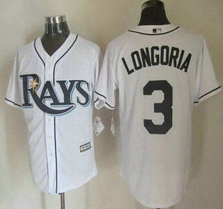 Men's Tampa Bay Rays #3 Evan Longoria Home White 2015 MLB Cool Base Jersey