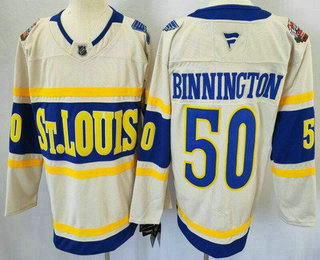 Men's St Louis Blues #50 Jordan Binnington Cream 2025 Winter Classic Authentic Jersey