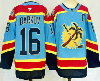 Men's Florida Panthers #16 Aleksander Barkov Blue 2024 Reverse Retro Stitched Jersey