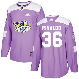 Adidas #36 Zac Rinaldo Nashville Predators Men's Authentic Fights Cancer Practice Purple Jersey