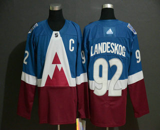 Men's Colorado Avalanche #92 Gabriel Landeskog Blue 2020 Stadium Series Adidas Stitched NHL Jersey