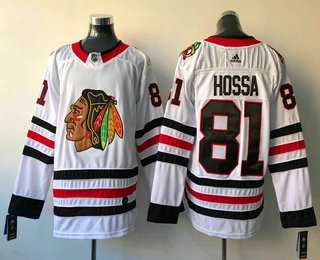 Men's Chicago Blackhawks #81 Marian Hossa White 2017-2018 Hockey Stitched NHL Jersey