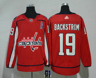 Men's Washington Capitals #19 Nicklas Backstrom Red With A Patch 2017-2018 Hockey Stitched NHL Jersey