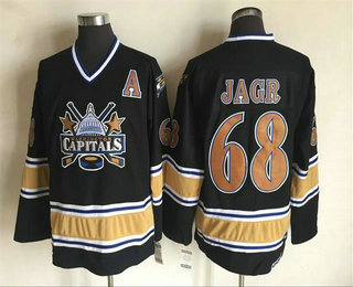 Men's Washington Capitals #68 Jaromir Jagr 2000-01 Black CCM Vintage Throwback Jersey