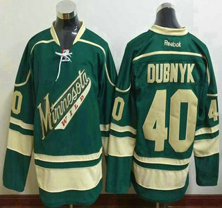 Men's Minnesota Wild #40 Devan Dubnyk Reebok Green Alternate Premier Jersey