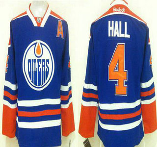 Men's Edmonton Oilers #4 Taylor Hall Reebok Royal Blue Home Premier Jersey