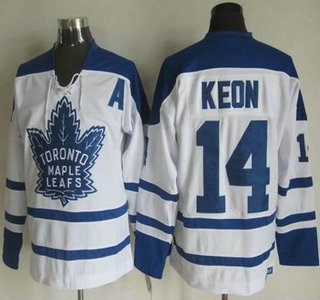 Men's Toronto Maple Leafs #14 Dave Keon 2000-01 White CCM Vintage Throwback Jersey